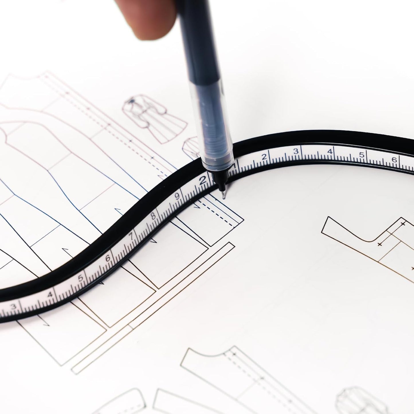 UK Flexible Curve Ruler – 12", 24", 36" Drafting & Pattern Design Ruler