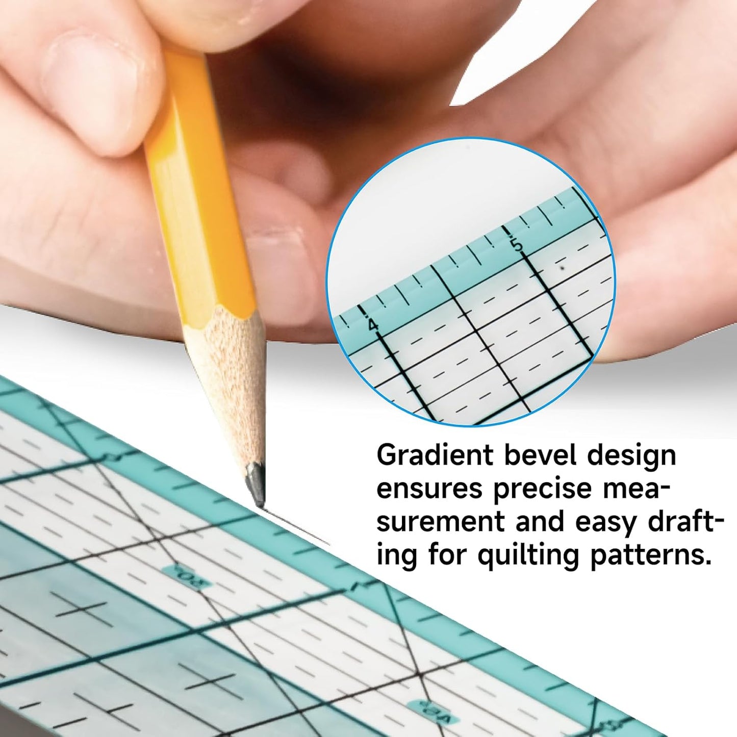 UK Kearing Quilting Ruler with Metal Edge – Non-Slip Acrylic Sewing Ruler for Fabric Cutting, 12", 18" or 24"
