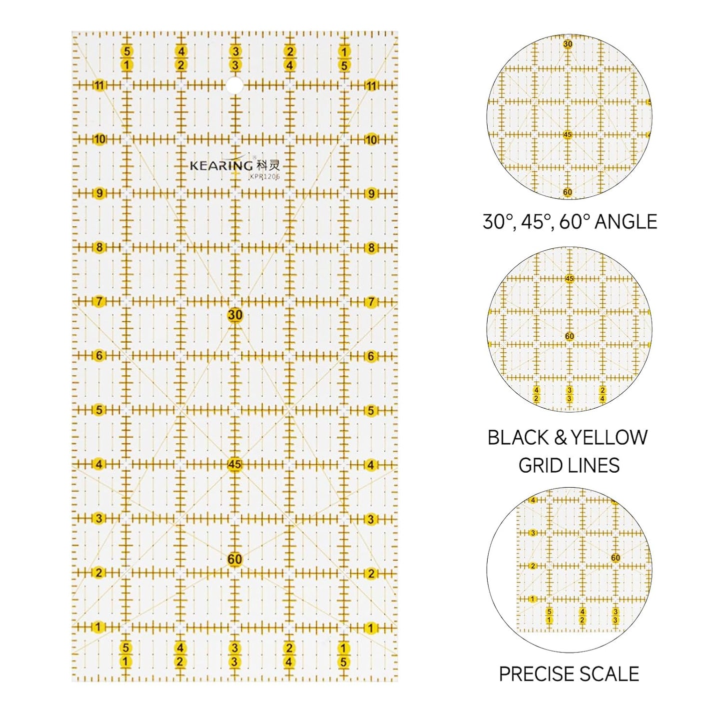 UK Patchwork Quilting Ruler for Sewing, Cutting & Craft Projects