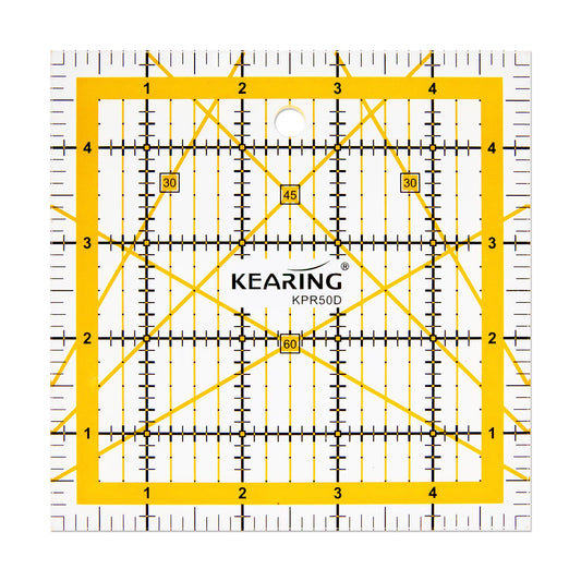 UK Square Quilting Ruler with Anti-Slip Back – Patchwork & Sewing Ruler in Multiple Sizes