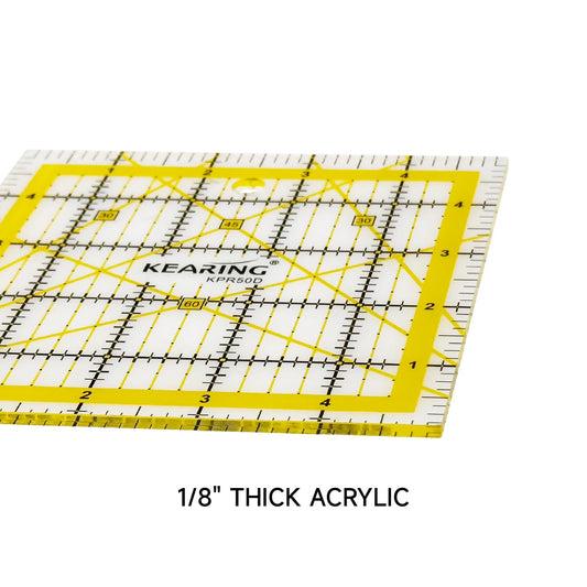 UK Square Quilting Ruler with Anti-Slip Back – Patchwork & Sewing Ruler in Multiple Sizes