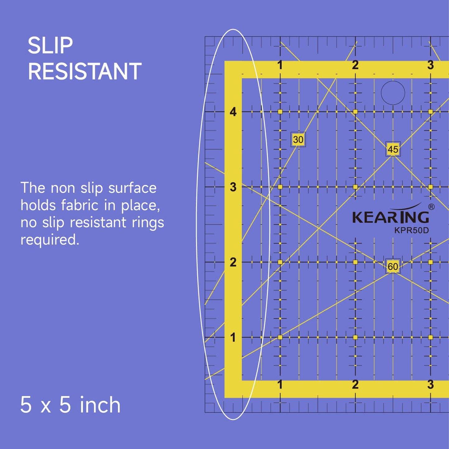 UK Square Quilting Ruler with Anti-Slip Back – Patchwork & Sewing Ruler in Multiple Sizes
