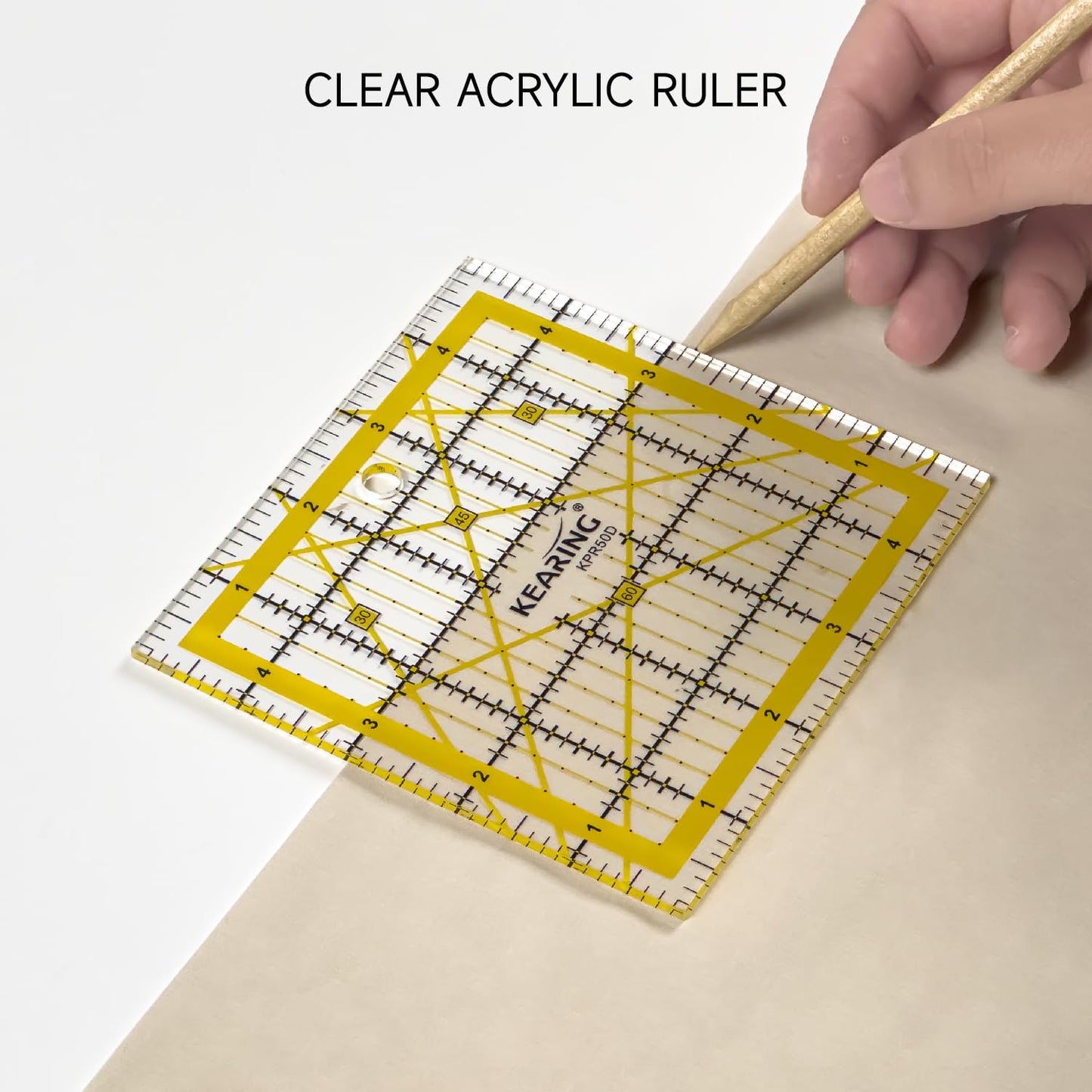 UK Square Quilting Ruler with Anti-Slip Back – Patchwork & Sewing Ruler in Multiple Sizes