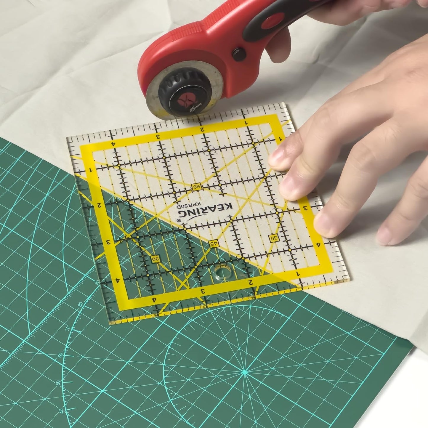 UK Square Quilting Ruler with Anti-Slip Back – Patchwork & Sewing Ruler in Multiple Sizes