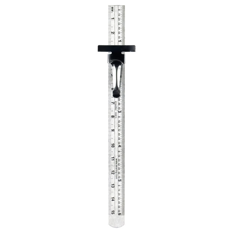 UK Pocket Ruler Stainless Steel & Detachable Clips, Double Side, Imperial & Metric