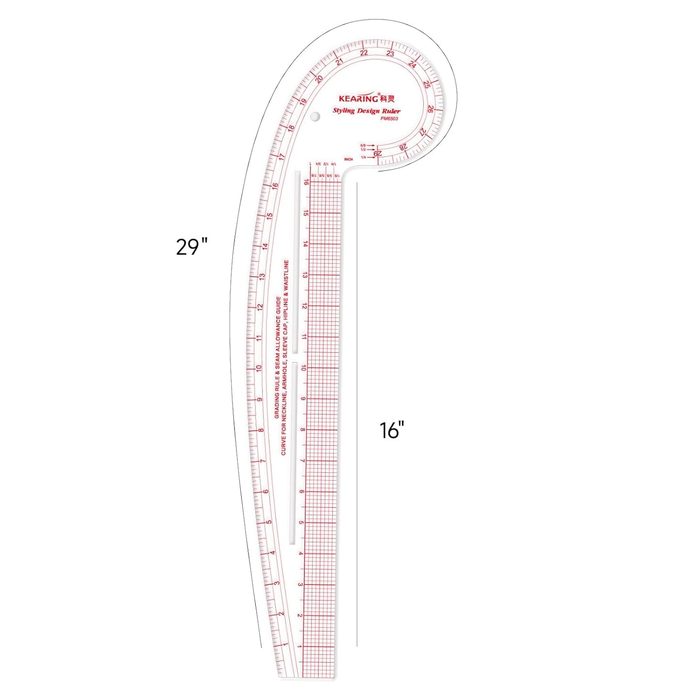 4-in-1 Styling Design Marking Ruler, French Curve, Hip Ruler, Vary Form Curve Ruler