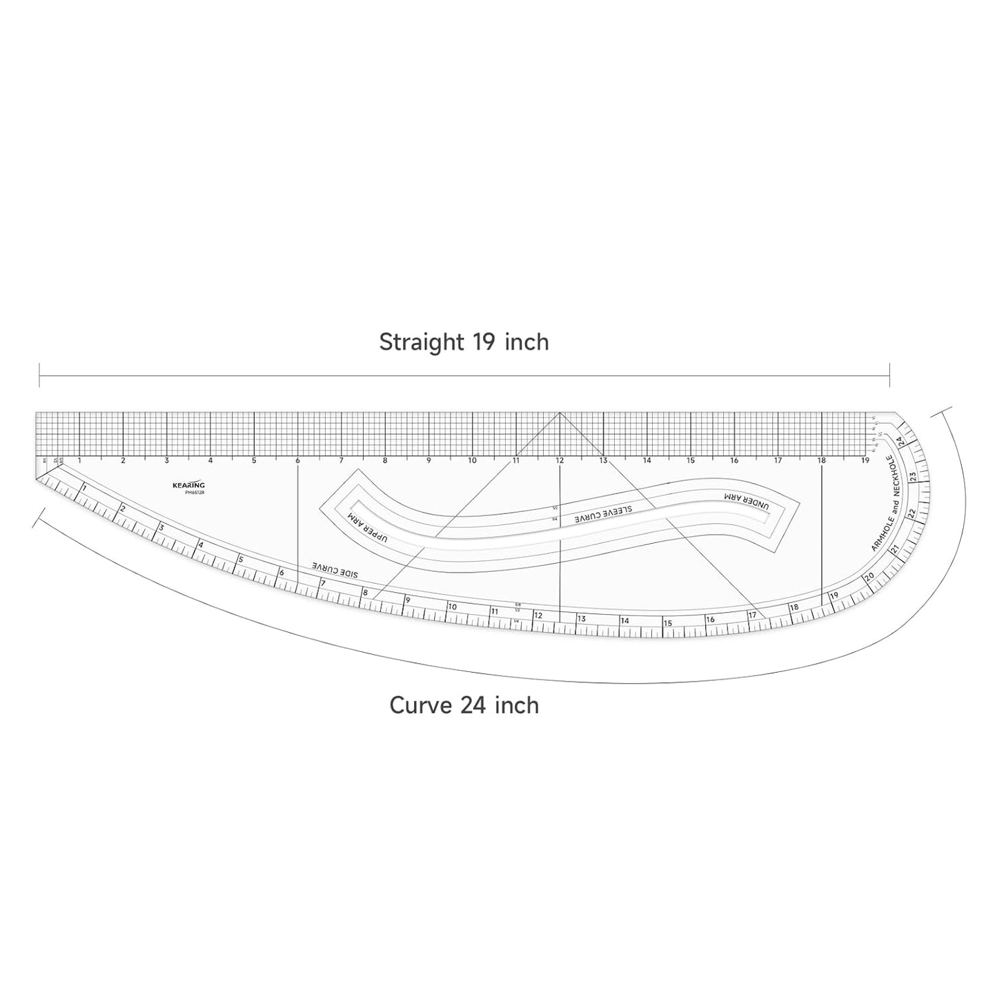 UK Multi-functional Sewing Curve Ruler. Patented Pattern Master Ruler, Side Curve