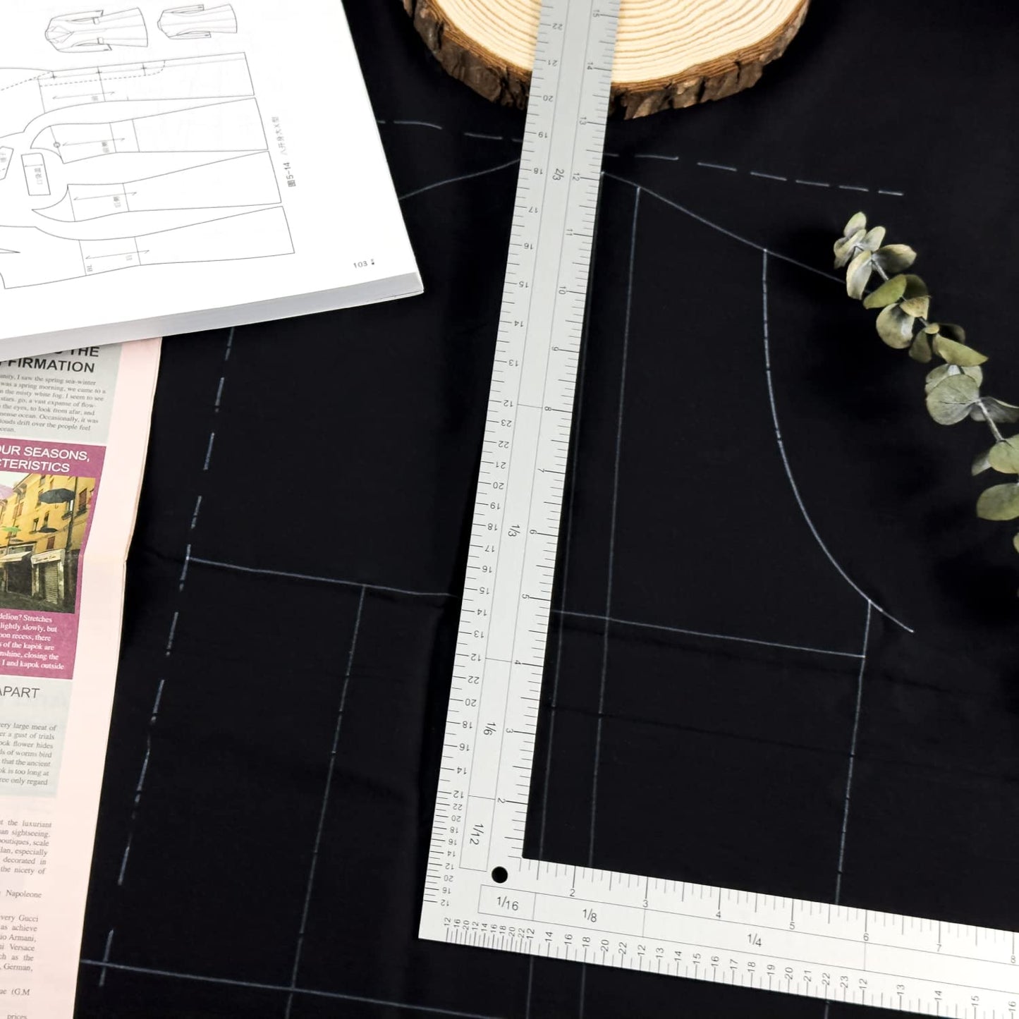 2 Curve Rulers, L-Square and Quilting Ruler 4 Piece Set for Pattern Making