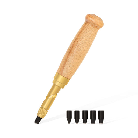 UK Economy Screw Punch for Paper & Leather, Adjustable Leather Hole Punch with 6 Sizes