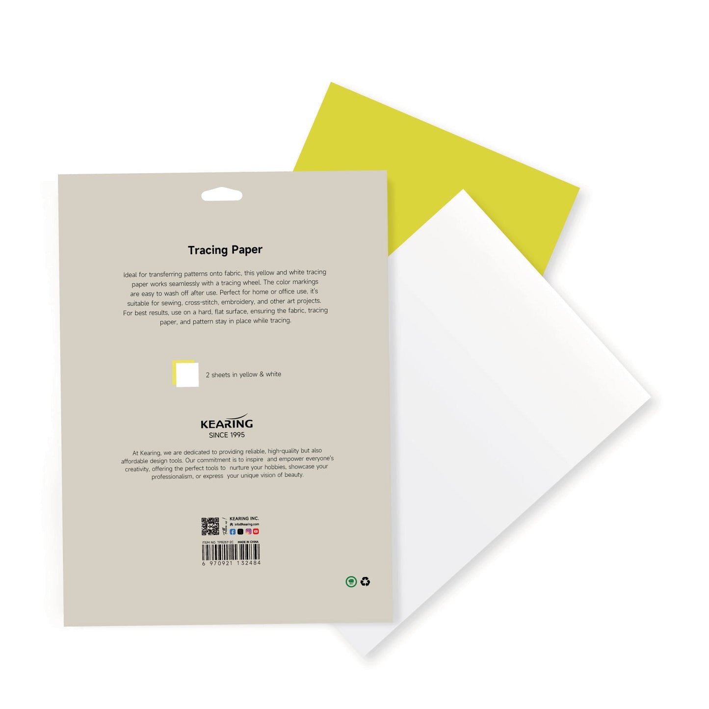 UK Dressmakers Tracing Paper Yellow and White, Large Sized 32" x 22"