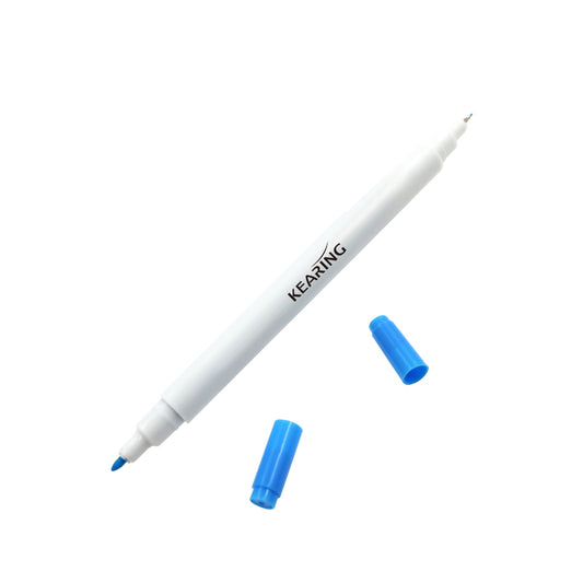 UK Dual Tip Water Erasable Pen Blue - 1 mm Bold Tip & 0.5 mm Fine Tip - 12 Pack