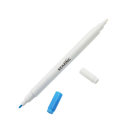UK Blue & White Dual Tips Water Erasable Pen 1mm Fiber Tip - 12 Pack